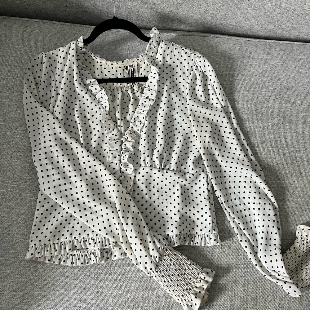 Free people polka dot blouse